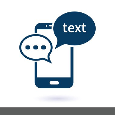 Mobil sohbet simgesi. Cep telefonu Web sohbet ve iletişim temsil eden.