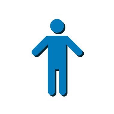 İnsan erkek işaret simgesi. Erkek Sembolü. Erkekler tuvaleti. Düz stil. EPS 10.