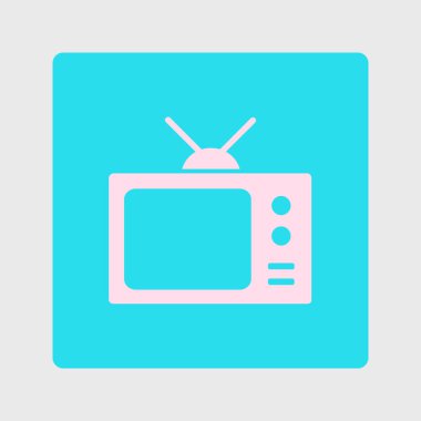 TV simgesi. Düz tasarım stili. Vektör Eps 10. 