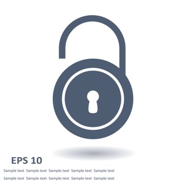 Simgesini kilidini. Düz tasarım stili. Vektör Eps10 