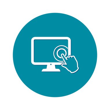 Ekran monitör simgeye dokunun. El işaretçi simgesi.