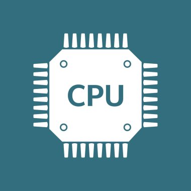 Devre kartı simgesi. Teknoloji düzeni kare simgesi. Düz tasarım stili.