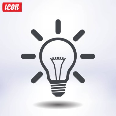 Işık lamba işareti simgesi. Fikir ampul simgesi.