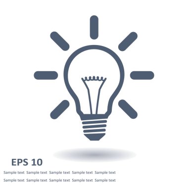 Işık lamba işareti simgesi. Fikir ampul simgesi.