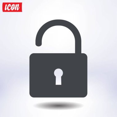 Simgesini kilidini. Düz tasarım stili. Vektör Eps10 