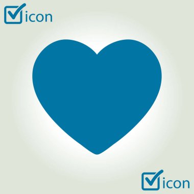 Sevgililer günü, düz kalp simgesi, vektör çizim 