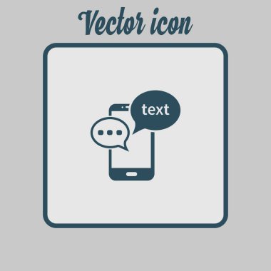 Mobil sohbet simgesi. Cep telefonu Web sohbet ve iletişim temsil eden.