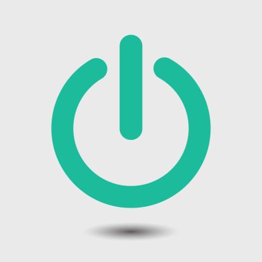 Güç işareti simgesi. Düz tasarım stili.   