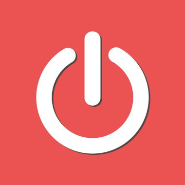 Güç işareti simgesi. Düz tasarım stili.  