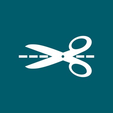 Makas ile kesme hatları simgesi.