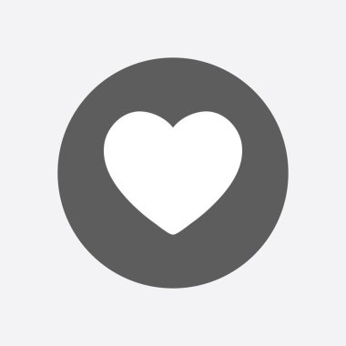 Sevgililer günü, düz kalp simgesi, vektör çizim 