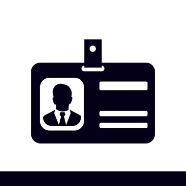 Kimlik kartı simgesi. Düz tasarım stili. EPS 10.