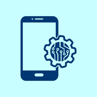 Teknolojik aygıt elektronik devre. Teknoloji düzeni kare simgesi. 