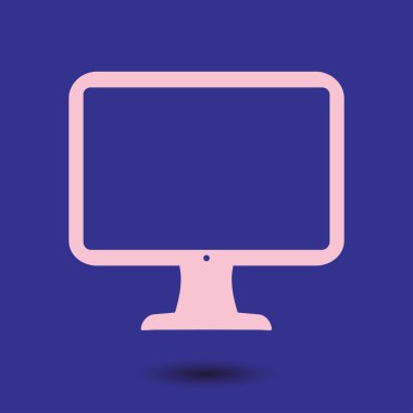 bilgisayar ekran işareti simgesi. Monitör simgesi. Düz tasarım stili.