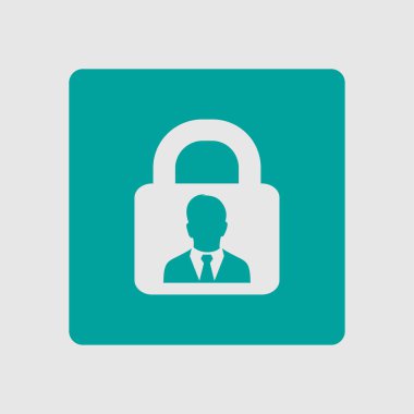 Kullanıcı oturum açma kimlik doğrulama simgesi. Düz tasarım stili. Vektör Eps10.