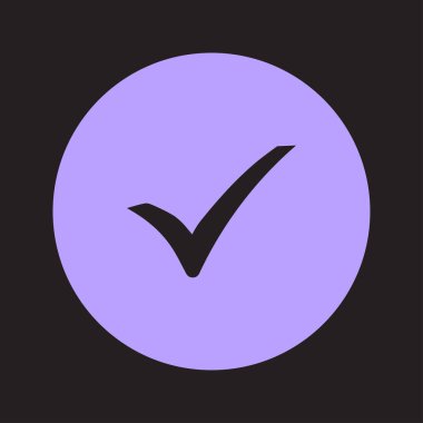 Onay işareti simgesi. Düz tasarım stili. Vektör Eps 10.