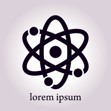 Atom işareti simbol. Atom parçası simgesi.