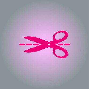 Makas ile kesme hatları simgesi.