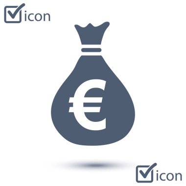 Euro para birimi simgesini EUR'dir. Düz tasarım stili. 