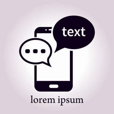 Mobil sohbet simgesi. Cep telefonu Web sohbet ve iletişim temsil eden.