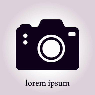 Fotoğraf makinesi simgesi. DSLR kamera simgesi. Dijital kamera. Düz tasarım biçimi. 