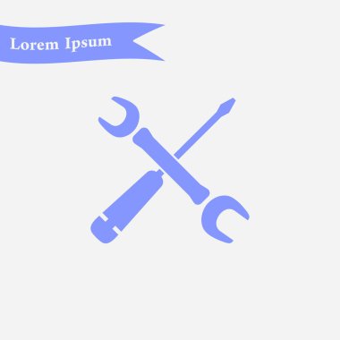 Onarım simgesi. Hizmet erkek. Araçlar singn. Düz tasarım stili.