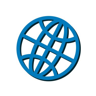 Küre simgesi. Düz tasarım.