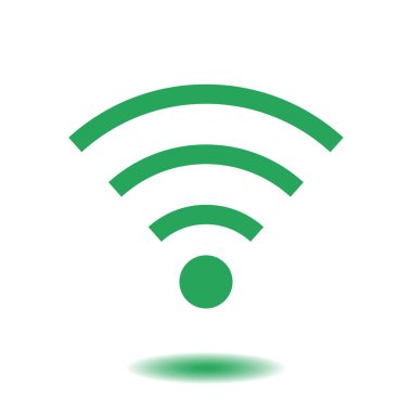 WiFi sembolü. Vektör kablosuz ağ kutsal kişilerin resmi. Düz tasarım