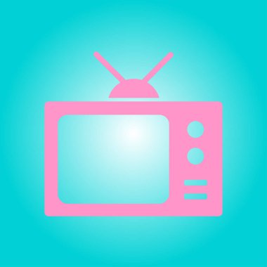 TV simgesi. Düz tasarım stili. Vektör Eps 10. 