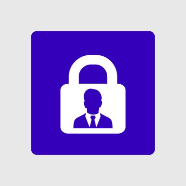 Kullanıcı oturum açma kimlik doğrulama simgesi. Düz tasarım stili. Vektör Eps10.