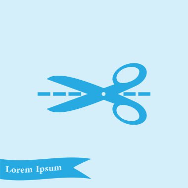 Makas ile kesme hatları simgesi.