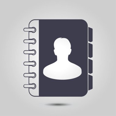 Adres Defteri simgesini. Düz tasarım stili. Eps10.