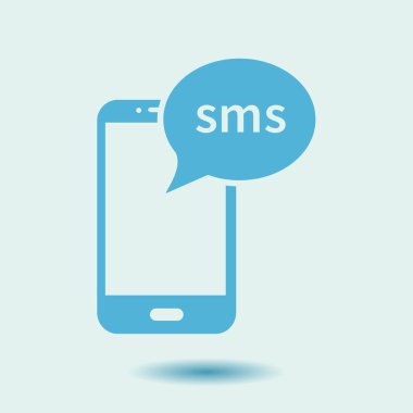 Akıllı telefon e- postası veya SMS simgesi. Mobil posta imzası simgesi.
