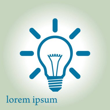 Işık lamba işareti simgesi. Fikir ampul simgesi.