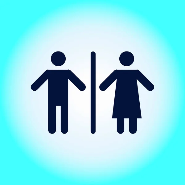 Bord Pictogram Toilet Symbool Mannelijke Vrouwelijke Toilet Platte Ontwerp Rode — Stockvector