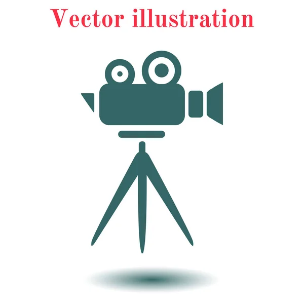 Значок Камеры Кинотеатра Плоский Стиль Дизайна Векторная Eps — стоковый вектор