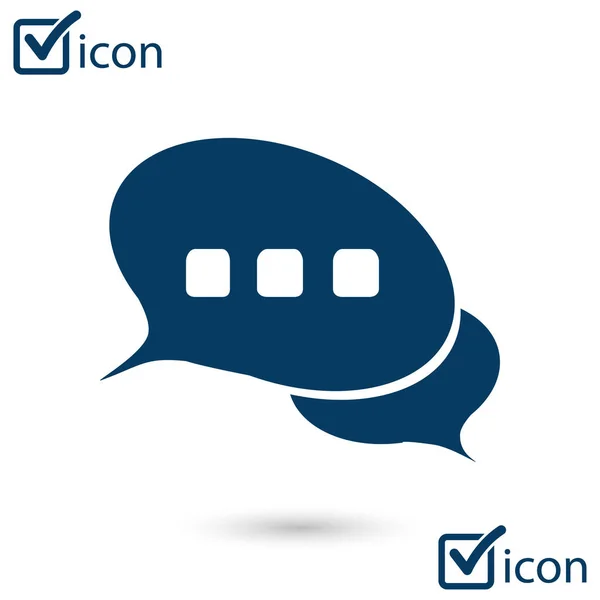 Chatta Platta Icon Badge Diskussion Dialog Korrespondens Karaktär — Stock vektor
