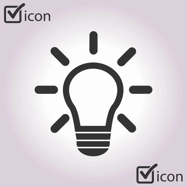 Icono Signo Lámpara Luz Símbolo Idea — Vector de stock