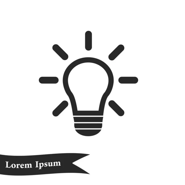 Icono Signo Lámpara Luz Símbolo Idea — Vector de stock