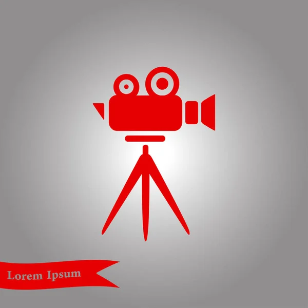 Cinema Camera Icon Flat Design Style Vector Eps — Stock Vector