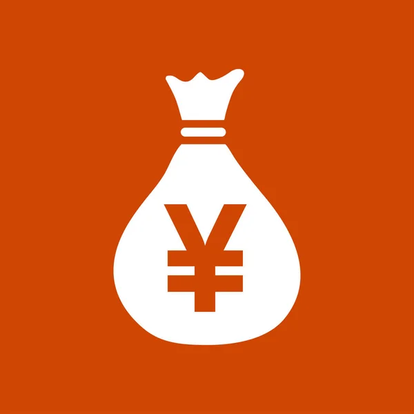 Pengar Väska Ikon Yen Jpy Tal Bubbla Valutasymbol Platt Designerstil — Stock vektor