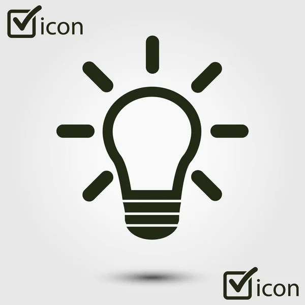 Icono Signo Lámpara Luz Idea Simbólica Pensamiento Creativo Idea Negocio — Vector de stock