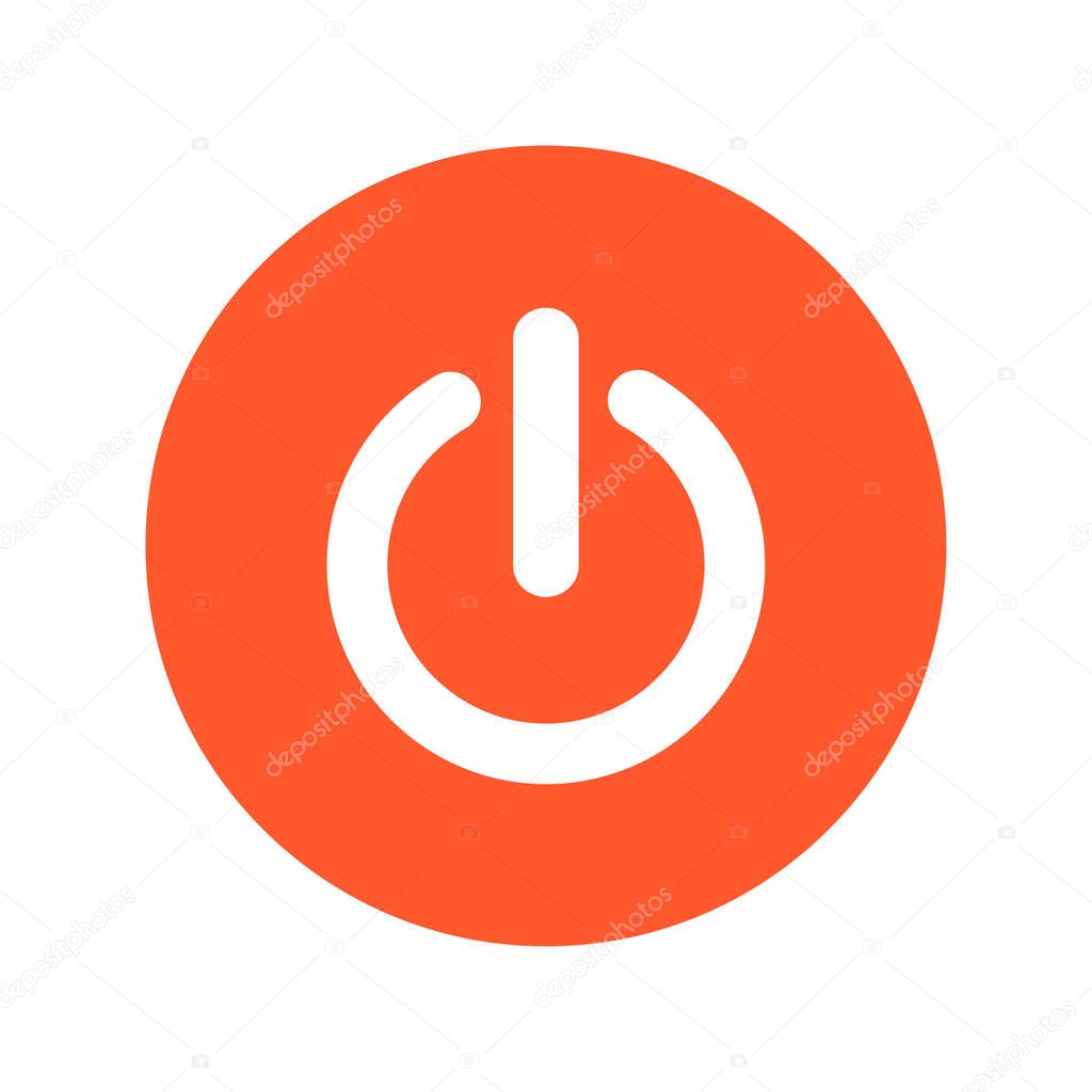 Power sign icon. Flat design style.  