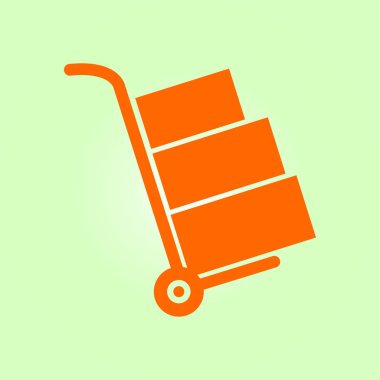 Kutuları simge kamyonla. El kamyon işareti erkek.