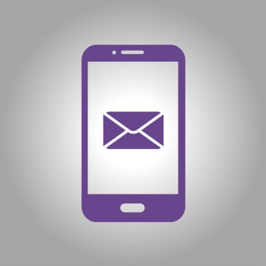 Akıllı telefon e- postası veya SMS simgesi. Mobil posta imzası simgesi.