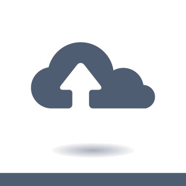 Bulut simgesinden yükleyin. Düğme yükleyin. Düz tasarım stili.