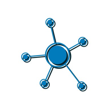 Sosyal ağ tek simge. Küresel teknoloji veya sosyal ağ.