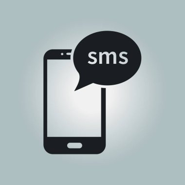 Akıllı telefon e- postası veya SMS simgesi. Mobil posta imzası simgesi.