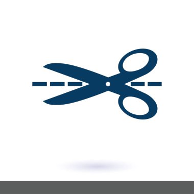 Makas ile kesme hatları simgesi.