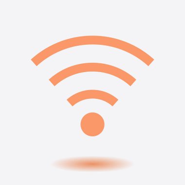 WiFi sembolü. Vektör kablosuz ağ kutsal kişilerin resmi. Düz tasarım